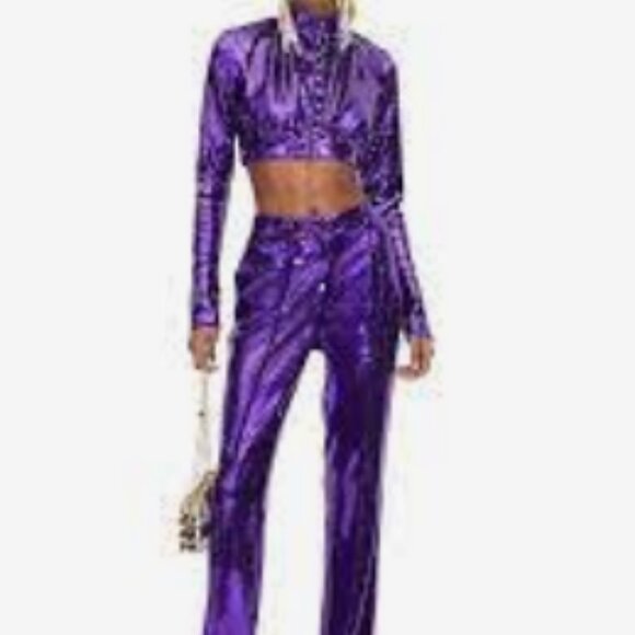 H&M x Rabanne Limited Edition Purple Sequin Trousers - Brand New! - Picture 4 of 4